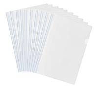 10 Feuilles Plastique A4 Dossier Coulissante, Clair Chemise de Couvertures de Rapports avec Reliure Barre Coulissante pour Accueil École Bureau Documents Classification (Blanc)