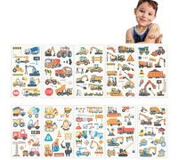 10 Feuilles Tatouage Enfant, Tatouage Ephemere Gommettes Autocollantes Véhicule De Pompier/Excavateur/Véhicule De Construction/Voiture, Tatoo Stickers Voiture Garçons Décoration D'anniversaire