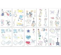 10 Feuilles Tatouages Autocollants Bleus Phosphorescents Pour Festivals De Musique Concerts Groupes De Musique Fêtes Et Plus Encore