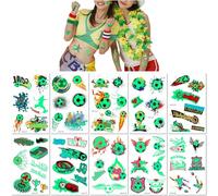 10 Feuilles Tatouages Autocollants De Football Phosphorescents Imperméables Pour Clubs De Supporters Semi Permanents Style Dessin Animé