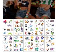 10 Feuilles Tatouages Autocollants Phosphorescents Pour Les Fans De Football Autocollants Temporaires Imperméables Pour Le Visage Destinés Aux Clubs De Supporters Sportifs