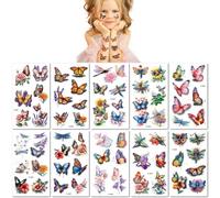 10 Feuilles Tatouages Éphémères 3D Fleurs Papillons Et Libellules Amusants Réalistes Imperméables Et Temporaires Parfaits Pour L'Été Sur Les Bras Des Enfants