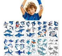 10 Feuilles Tatouages Éphémères Pour Enfants Animaux Marins Dauphin Requin Petite Baleine