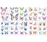 10 Feuilles Tatouages Papillons Pailletés Dopamine Haut De Gamme Frais Et Délicats Imperméables Réalistes Pour Le Visage Et La Clavicule