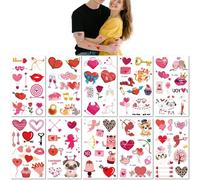 10 Feuilles Tatouages Pour La Saint Valentin Demandes En Mariage Déclarations D'Amour Fêtes Cadeaux En Forme De Cœur Autocollants De Tatouages Temporaires