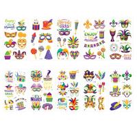 10 feuilles Tatouages Temporaires De Carnaval, Mascarade, Fête De Masques De Dessins Animés, Décorations Pour Le Visage, Amusants Et Imperméables