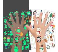 10 Feuilles Tatouages Temporaires De Noël Phosphorescents Autocollants Lumineux Imperméables Et Écologiques Représentant Le Père Noël Pour Enfants