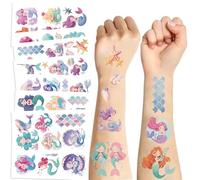 10 Feuilles Tatouages Temporaires De Sirènes De Dessin Animé Résistants À L'Eau Parfaits Pour Les Fêtes Les Réunions Et Pour Créer Soi-Même Des Autocollants Amusants Pour Le Visage