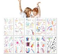 10 Feuilles Tatouages Temporaires De Symboles Musicaux Notes De Guitare Colorées Adaptés Aux Festivals Et Fêtes Musicales Résistants À L'Eau Pour Enfants