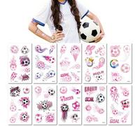 10 Feuilles Tatouages Temporaires En Forme De Ballon De Football Rose Mignons Et Amusants Oreilles Et Ailes De Lapin Roses Tatouages Temporaires Imperméables
