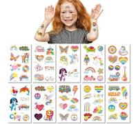 10 Feuilles Tatouages Temporaires Imperméables Licorne Arc En Ciel Amour Et Paix