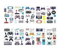 10 Feuilles Tatouages Temporaires Phosphorescents En Forme De Console De Jeux Autocollants Décoratifs Pour Fêtes Sur Le Thème Des Manettes De Jeux Vidéo (Multi Éléments)