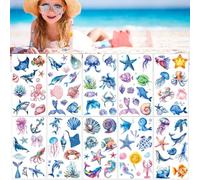10 Feuilles Tatouages Temporaires Sur Le Thème Du Monde Sous Marin Pour Les Fêtes D'Enfants Cadeaux Amusants Et Originaux Décorations Pour Le Visage