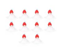 10 Figurines de Maison de Poupée de Noël Miniatures, Ensemble de Poupées en Bois avec Vêtements en Coton, Accessoires DIY pour Décoration Festive et Prises Photographiques