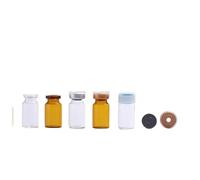 10 Fioles Échantillons en Verre Transparent 1-30 ml, Flacons Vides Stériles avec Bouchons Caoutchouc & Capsules Aluminium, Hermétiques Labo & Cosmétique(2ml,Brown Volume+Stopper+Cap)