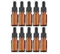 10 flacons compte-gouttes en verre ambre avec bouchons noirs, 5 ml - Flacons compte-gouttes en verre pour huiles essentielles avec pipette rechargeables
