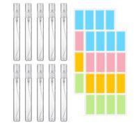 10 Flacons De Parfum En Verre Et 2 Étiquettes Autocollantes, Flacons Distributeurs De Format Voyage, Mini Flacons Pulvérisateurs, Flacons Pulvérisateurs Portables