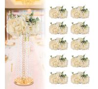 10 fleurs artificielles, fausses roses, grandes fleurs pour tables, paquet de boules de fleurs, bouquet d'arrangement, roses artificielles pour décorations de centre de table de mariage DescriptionDe 