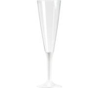 10 flûtes à champagne réutilisables 13cl pied blanc - isap v60flu.bl Blanc G