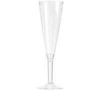 10 flûtes à champagne réutilisables 13cl pied transparent - isap v60flu.cr Transparent G