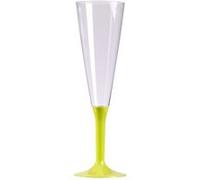 10 flûtes à champagne réutilisables 13cl pied vert anis - isap v60flu.va Vert G