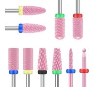 10 forets à ongles céramique pour débuter les déposes, manucure et pédicure | 3/32'' Professionnels sécurité pour nettoyer la peau morte cuticules, douceur et ne surchauffent pas, efficaces et durables