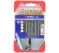 10 forets métaux HSS STEAM TiN taillés meulés pointe en croix queue à 3 méplats - TIVOLY - 11453170001