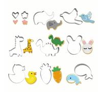 10 Formes de Coupe à Biscuits Animaux Matériau en Acier Inoxydable de Qualité Alimentaire Artisanat pour Enfants Interaction Parent-Enfant Moules A Pâtisserie Moule Barquette Outils De Pâtisserie