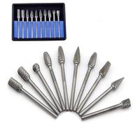 10 fraises rotatives carbure tungstène, tête meulage, Dremel