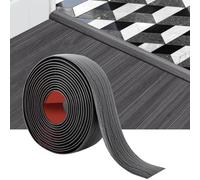 10 Ft Bande de transition pour sol,Bande de séparation pour sol à décoller et coller,Bande de transition pour sol en vinyle autocollant,Bande de séparation plate pour joints de sol (Gris foncé)