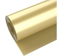 10 Ft Rouleau Vinyle Thermocollant Doré pour Cricut Maker, Silhouette Cameo - 30,5 x 300cm Flex Thermocollant Transfert Film Plotte pour DIY vêtements autres tissus, Facile à Couper et à Désherber
