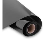 10 Ft Rouleau Vinyle Thermocollant Noir pour Cricut Maker, Silhouette Cameo - 30,5 x 300cm Flex Thermocollant pour vêtements, bonnets, pantalons, autres tissus, Facile à Couper et à Désherber