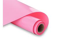10 Ft Rouleau Vinyle Thermocollant Rose pour Cricut Maker, Silhouette Cameo - 30,5 x 300cm Flex Thermocollant Transfert Film Plotte pour DIY vêtements autres tissus, Facile à Couper et à Désherber