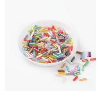 10 g/200 pièces taille 2 * 6 mm noyau d'argent coloré tchèque graines de verre tube de perles de clairon pour entretoise fabrication de bijoux accessoire de couture de vêtement-mélange brillant