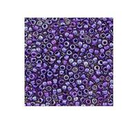10 g TOHO Round Seed Beads Rocailles, size 11/0, Inside Color Rainbow Rosaline Opaque Purple Lined (# 928), Japan, Glass