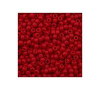 10 g TOHO Round Seed Beads Rocailles, size 11/0, Opaque Frosted Cherry (# 45AF), Japan, Glass