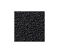 10 g TOHO Round Seed Beads Rocailles, size 11/0, Opaque Frosted Jet (# 49F), Japan, Glass
