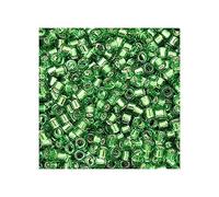 10 g TOHO Round Seed Beads Rocailles, size 11/0, Silver Lined Green Emerald (# 27), Japan, Glass