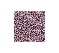 10 g TOHO Round Seed Beads Rocailles, size 8/0, Permanent Finish Galvanized Pink Lilac (# PF553), Japan, Glass