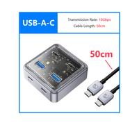 (10 Gbit/s USB-A-C 50 cm) Multi 4 ports USB 3.0 Hub Splitter 10 Gbit/s USB A Type C Slot Station d'accueil