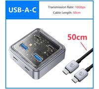 (10 Gbit/s USB-A-C 50 cm) Multiport USB A Type C Splitter Hub 4 10 Gbit/s USB 3.1 Slot Station d'accueil