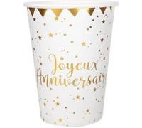 10 gobelets anniversaire blanc et or - chalayer 000566900000001 Blanc G
