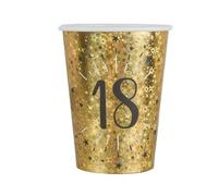 10 GOBELETS CARTON ÂGE 18 ANS 27CL OR