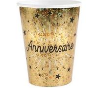 10 gobelets carton anniversaire holo 27cl or - chalayer 000664800000003 Jaune G