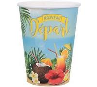 10 gobelets carton retraite plage 27cl - chalayer 000766800000099 Multicolore G