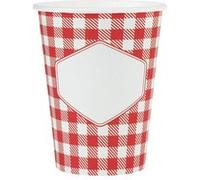 10 gobelets carton vichy 27cl rouge - chalayer 000727000000007 Rouge G