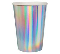 10 Gobelets en carton iridescents 7,8 x 9,7 cm - Argenté - Taille Unique