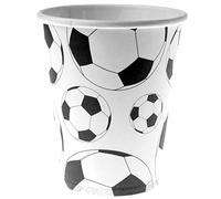 10 Gobelets en cartons ballon football 200 ml - Blanc - Taille Unique