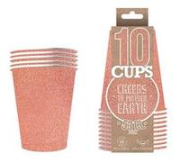 10 gobelets xl en carton 53cl - glitter rose - original cup gcpg53 Rose G