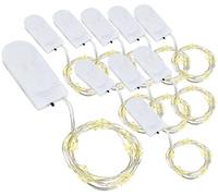 10 guirlandes lumineuses à piles avec 24 micro LED blanc chaud - 1,2 m [Lunartec]